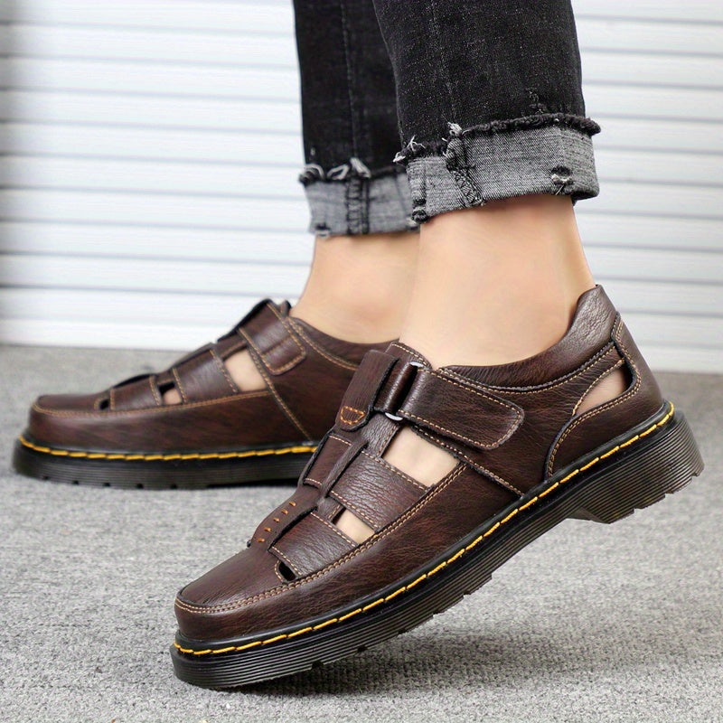 Men's Non Slip Hook And Loop Sandals - Wear resistant Comfy Beach Shoes