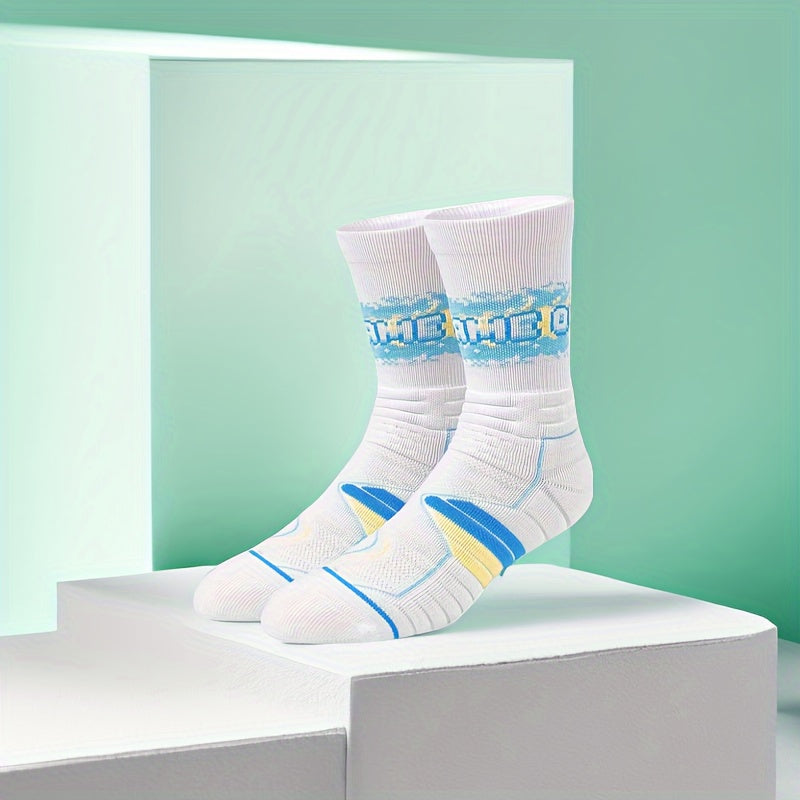 3Pairs Gameover Basketball Socks Men's Thickened Sports Crew Running Hikin