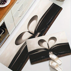 Decorative Rug Book And Heart Snitching Rug Machine Washable Carpet