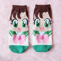 6 Pairs Cartoon Socks & Funny Crew Short Stockings Women's Hosiery