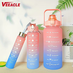 Motivational Water Bottle with Straw Leakproof Sports Cup