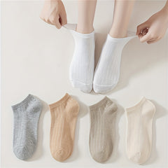 10 Pairs Solid Ankle Socks Soft Lightweight All Match Women's Stockings