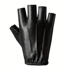 PU Leather Half Finger Gloves Men Women Anti Slip Fitness Sports Gloves