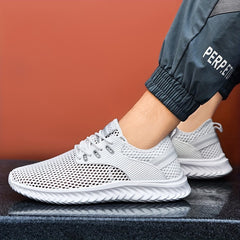 PLUS SIZE Men's Solid Breathable Sneakers Comfy Non Slip Shoes