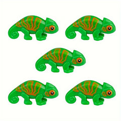 5pcs Small Particle Building Blocks Chameleon Lizard Climbing Pet Scene