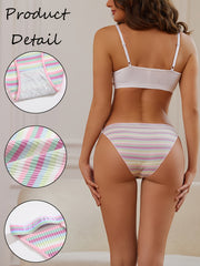 5pcs Striped Panties Colorblock Intimates Women's Lingerie