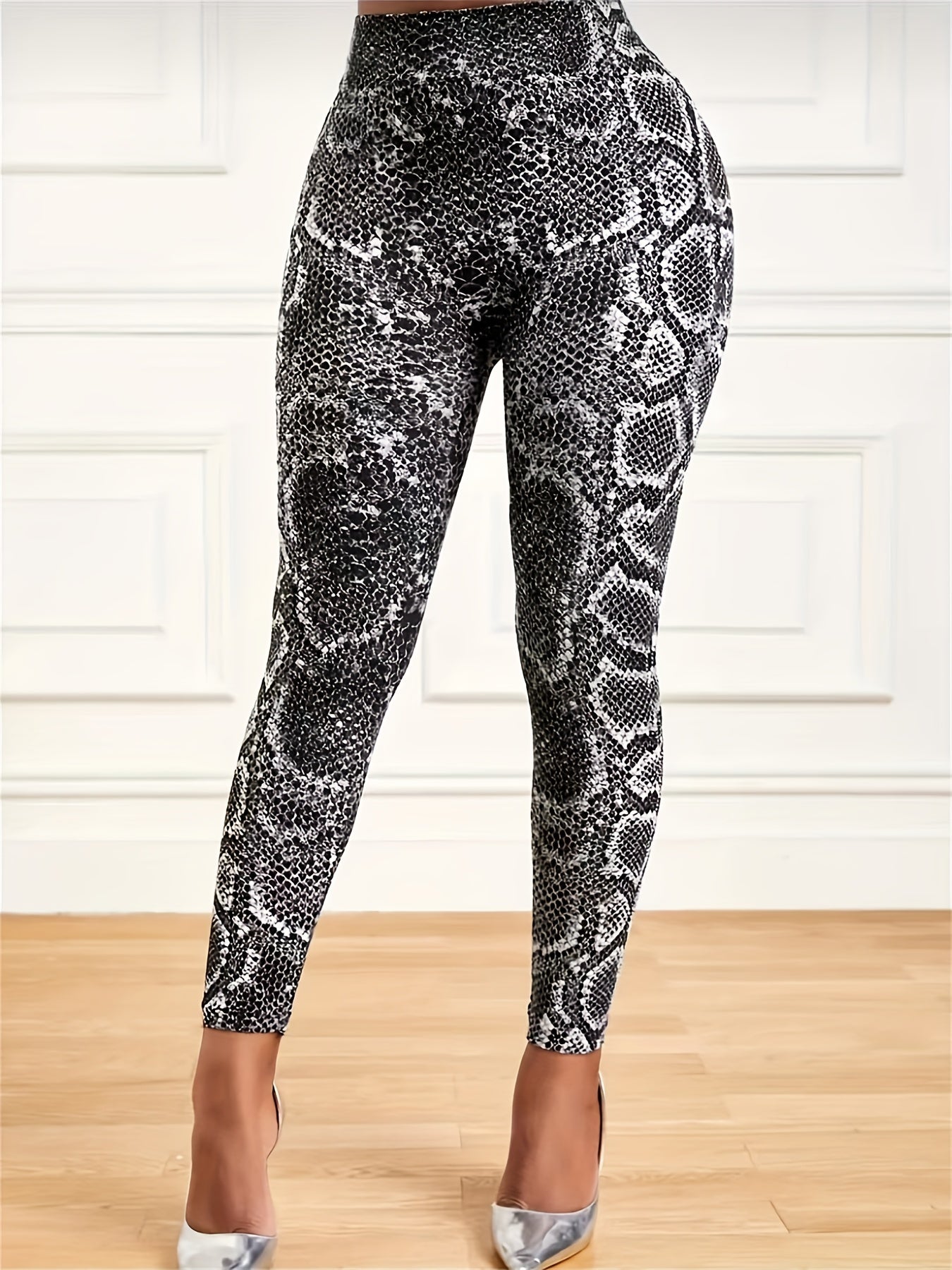 Snake Print High Waist Yoga Leggings Gym Tight Pants