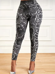 Snake Print High Waist Yoga Leggings Gym Tight Pants