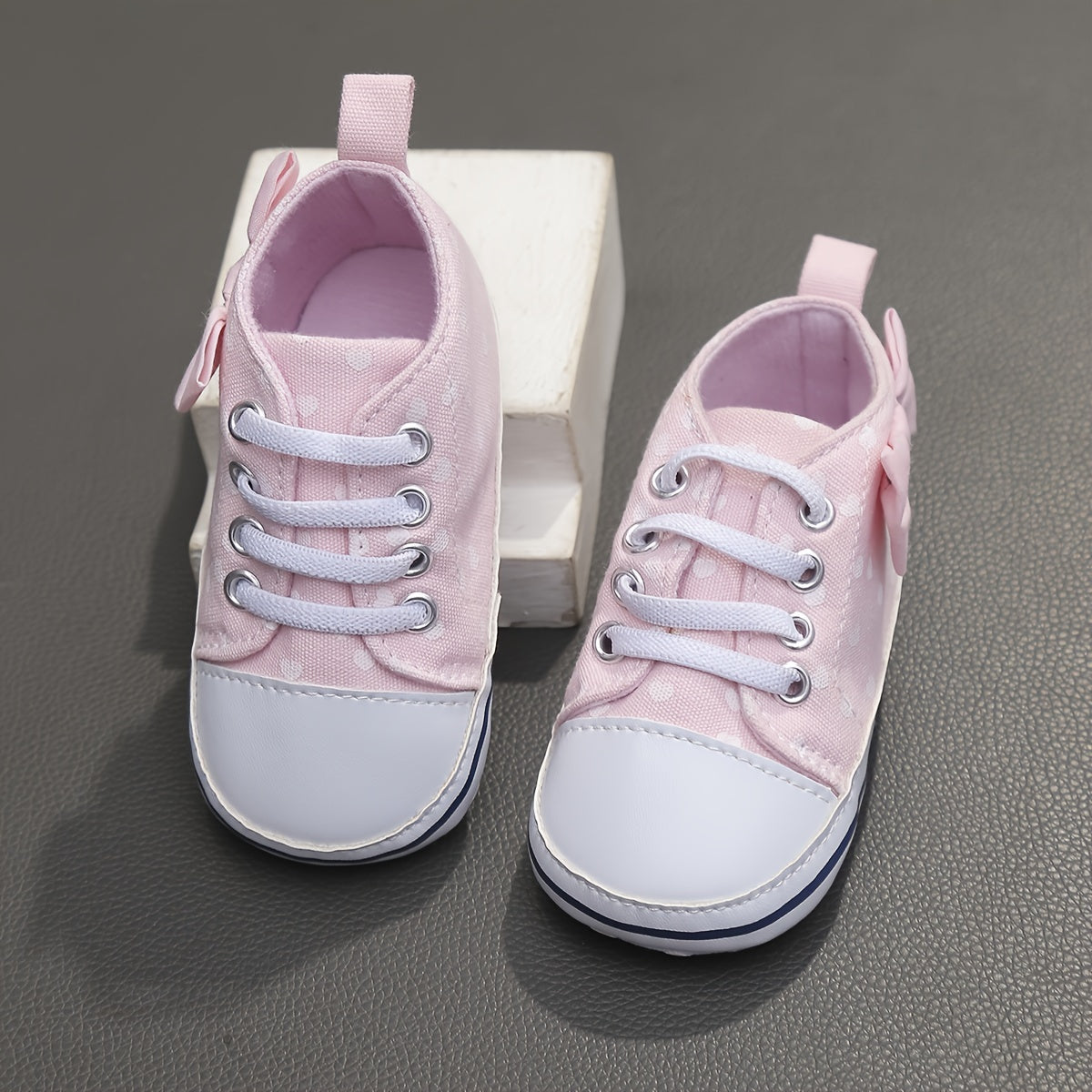 Bowknot Sneakers For Baby Girls Lightweight Non Slip Shoes