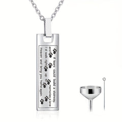 Paw Print Cremation Jewelry Necklace For Pet Ashes