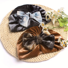 Velvet Bow Baby Hat 0-3 Years Old