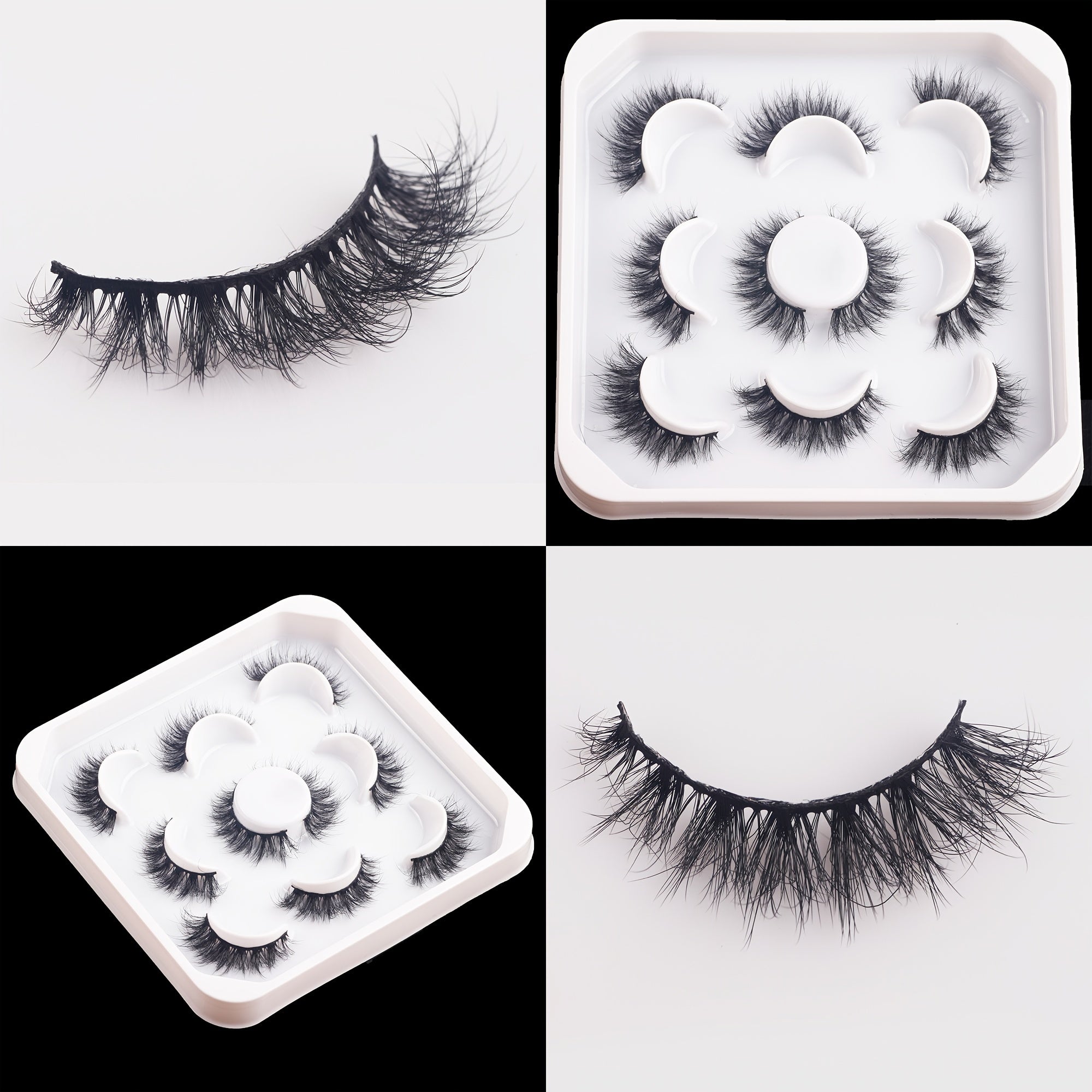 Mink Fluffy False Eyelashes Pack 5 Pairs Mega Volume Extensions