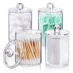 Cotton Ball Jar & Holder Organizer Acrylic Swab Storage Room Decor
