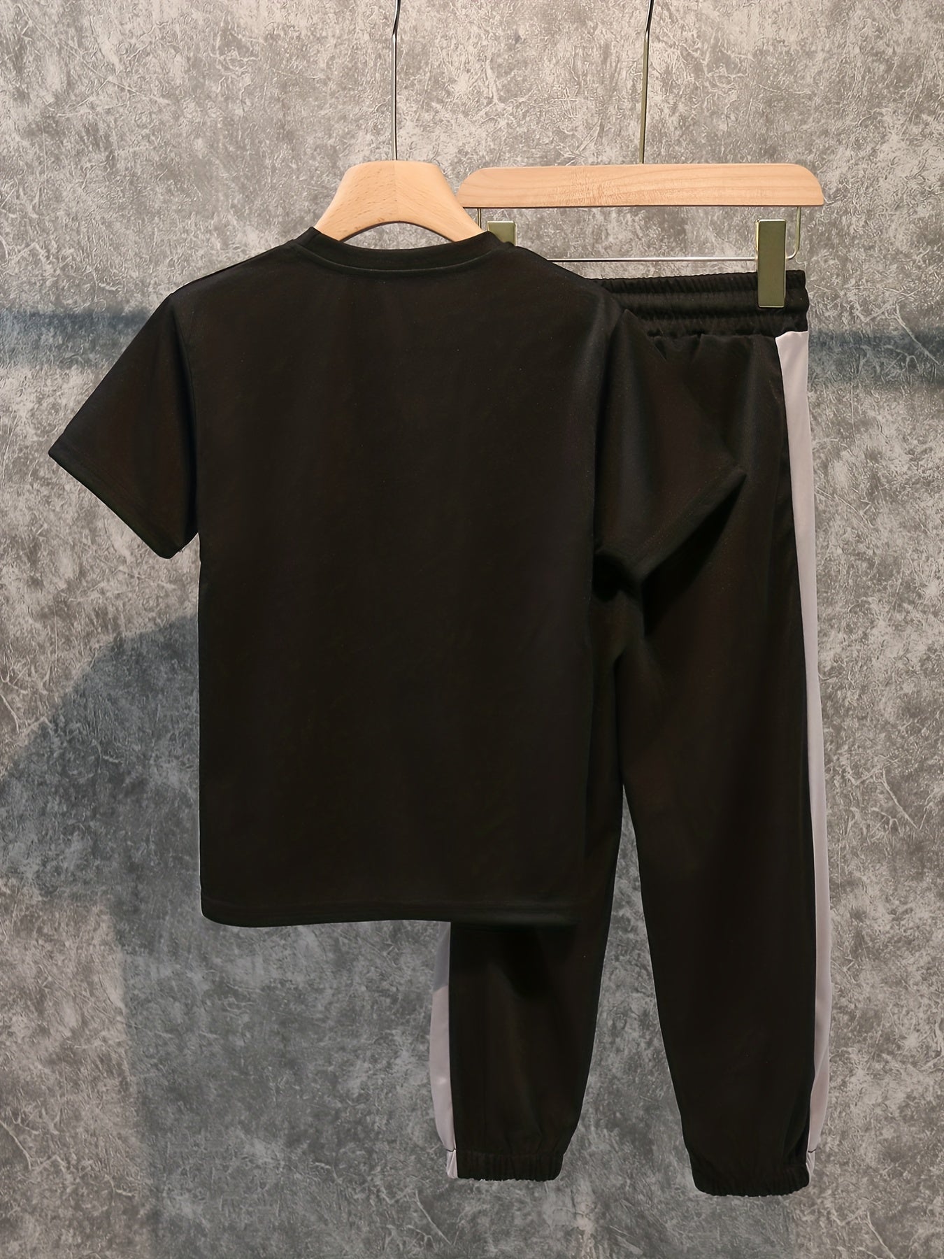 Boys Contrast 2pc Set T-shirt & Pants Casual Sports Clothes