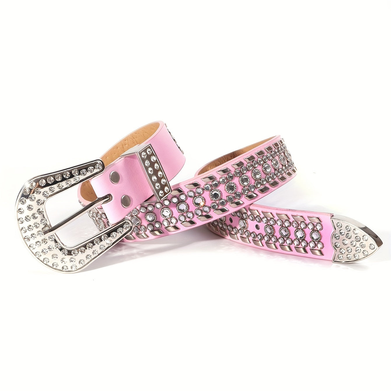 Kids Rhinestone Western Belt Girls Boys Cowgirl Inlaid Diamond Leather