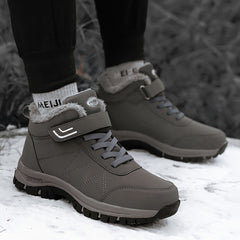 Men's Snow Boots Hook Loop Fastener Warm Fleece Plush Comfy Ankle Boots