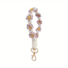 Boho Daisy Flower Keychain and Bracelet Combo