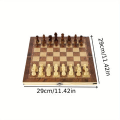 Wooden Checkerboard Puzzle Chess Set