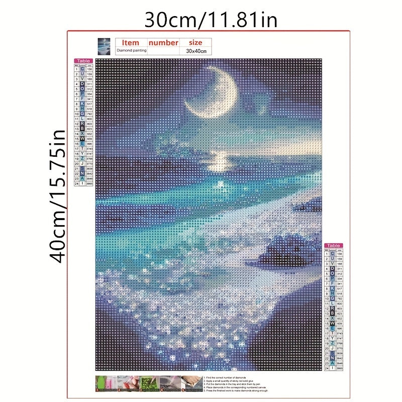 5D Moon On The Beach Diamond Painting 30x40cm