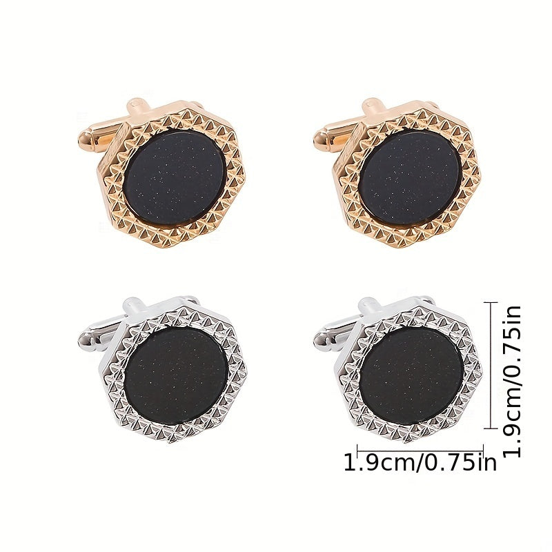 Men's Shirts w/ Round Diamond Cufflinks