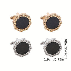 Men's Shirts w/ Round Diamond Cufflinks