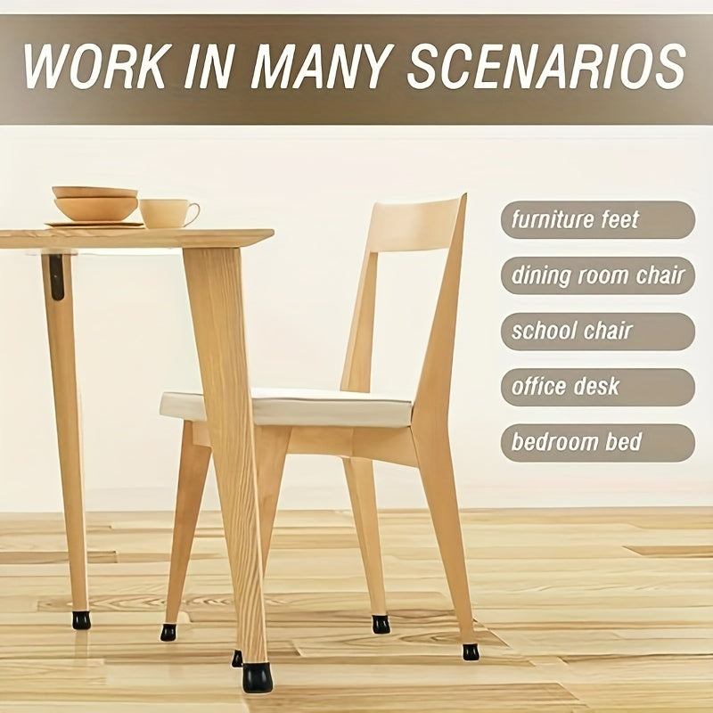 12pcs Felt Silicone Chair Foot Cover Protective Cover Mute Wear-resistant