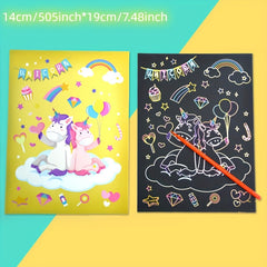 9pcs Children's Cartoon Art Scratching Set