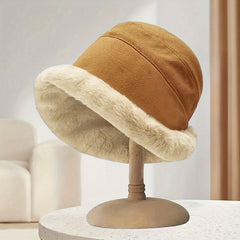 Winter Plush Brim Hat Thickened Warm Keeping Hat Coldproof & Windproof