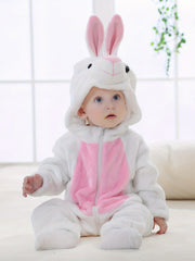 Baby Cow Pyjamas Rompers Soft Warm Winter Jumpsuit For Kids