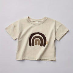 Toddler Rainbow Print T shirt Loose Casual Baby Boys & Girls Summer Tee Top