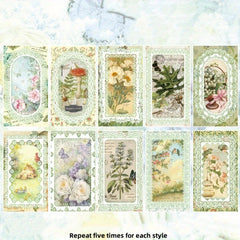 50pcs Lace Material Paper Art Journal Plant Decoration Collage Base