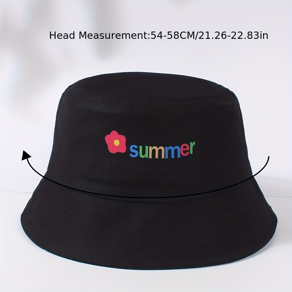 Summer Flower Print Bucket Hat Lightweight Casual Fisherman Cap