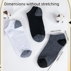 5 Pairs Men's Block Ankle Socks for Spring & Summer