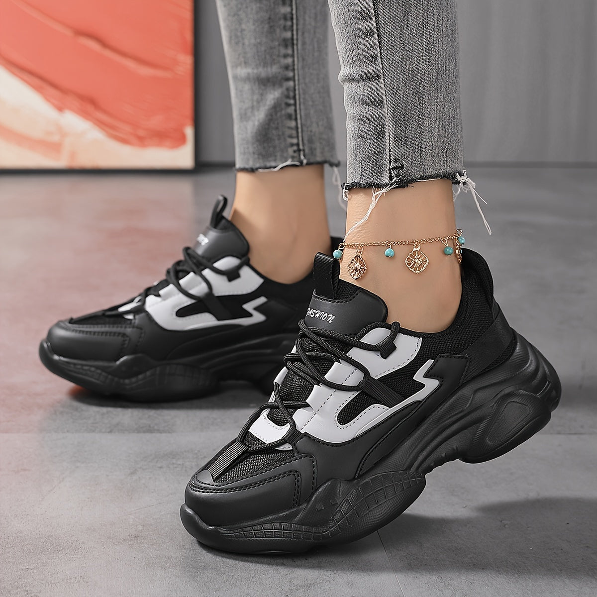 Women's Thick Soled Dad Shoes Sneakers Stylish Running Shoes