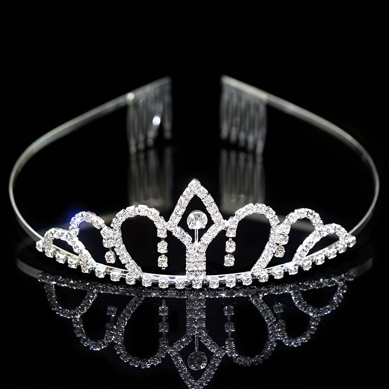 Rhinestone Queen Crown Tiara Headdress Bridal Wedding