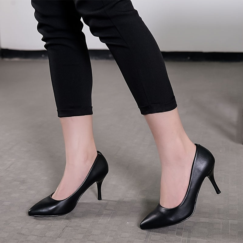 Women's Formal Stiletto Heel Point Toe Slip On Shoes