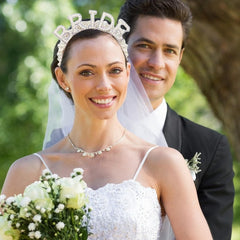 2pcs Bridal Headband Crown Wedding Shower Decor Bachelorette Party Supplies