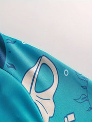 Men's Raglan Sleeve Fish Pattern Jacket Anti UV Sun Protection Fishing Hoodie