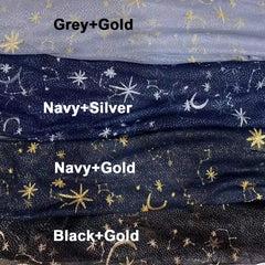 Moon Star Embroidered Lace Fabric for Wedding Dress Gown Curtain