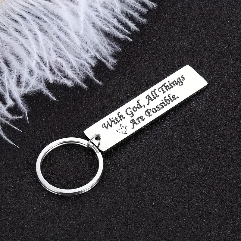 Faith Gift Keychain For Friends Birthday Graduation Stainless Steel Women