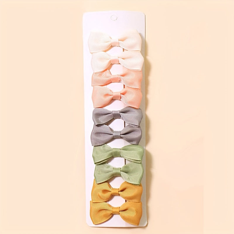 10 Pcs Grosgrain Ribbon Hair Bows Clips Colorful Hair Accessories