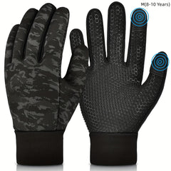 Kids Winter Touch Screen Sports Gloves - Warm Outdoor Running & Cycling Gloves