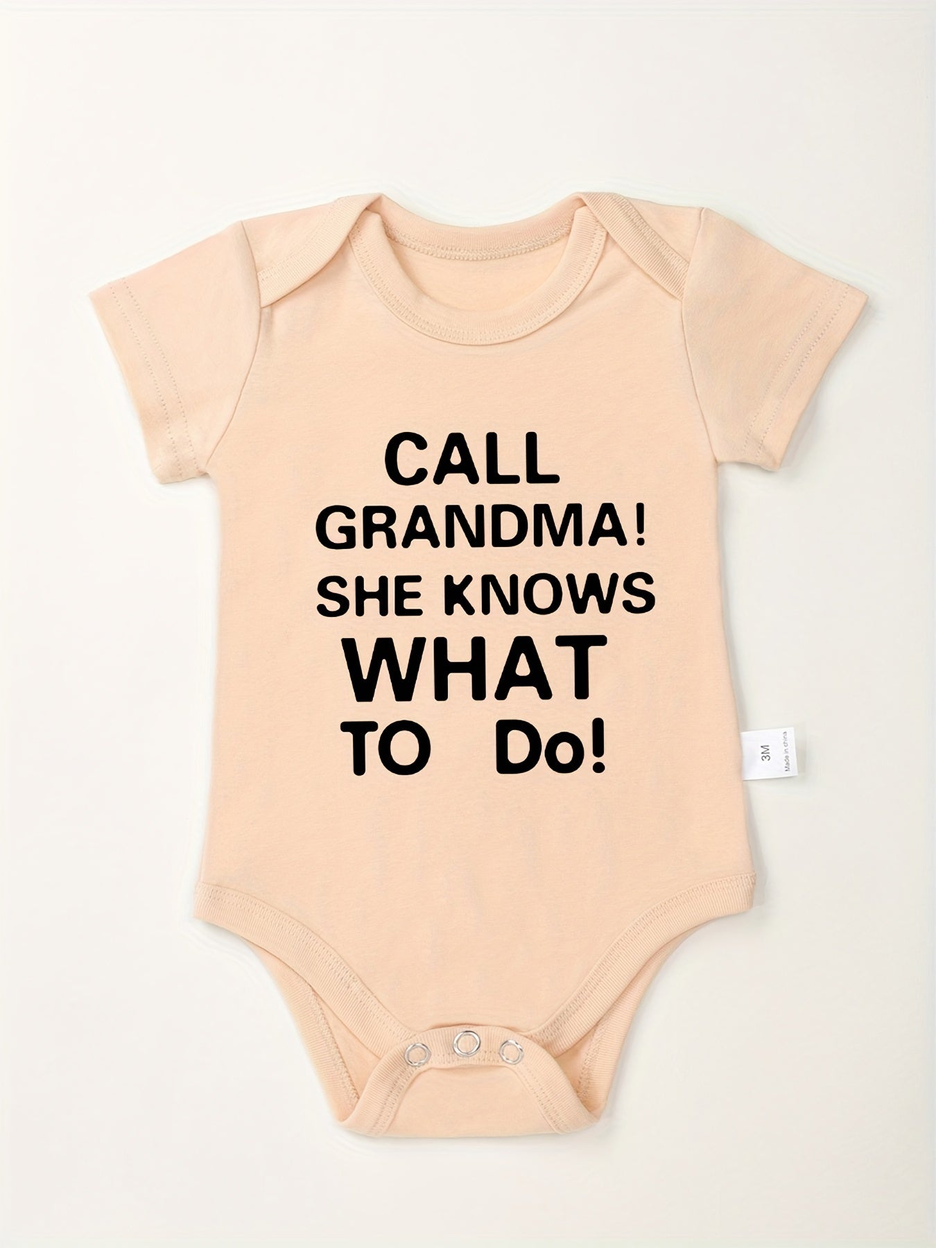 Funny Letter Print Baby Bodysuit Soft Round Neck Onesie