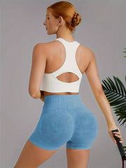 3pcs High Waist Tummy Control Quick Drying Yoga Shorts