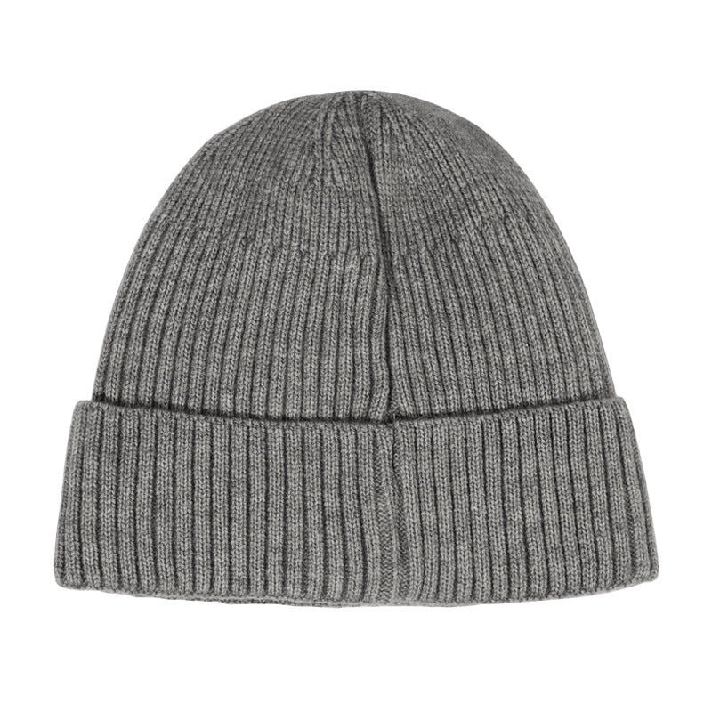 Men's Winter M Letter Plus Velvet Thick Warm Knitted Cap