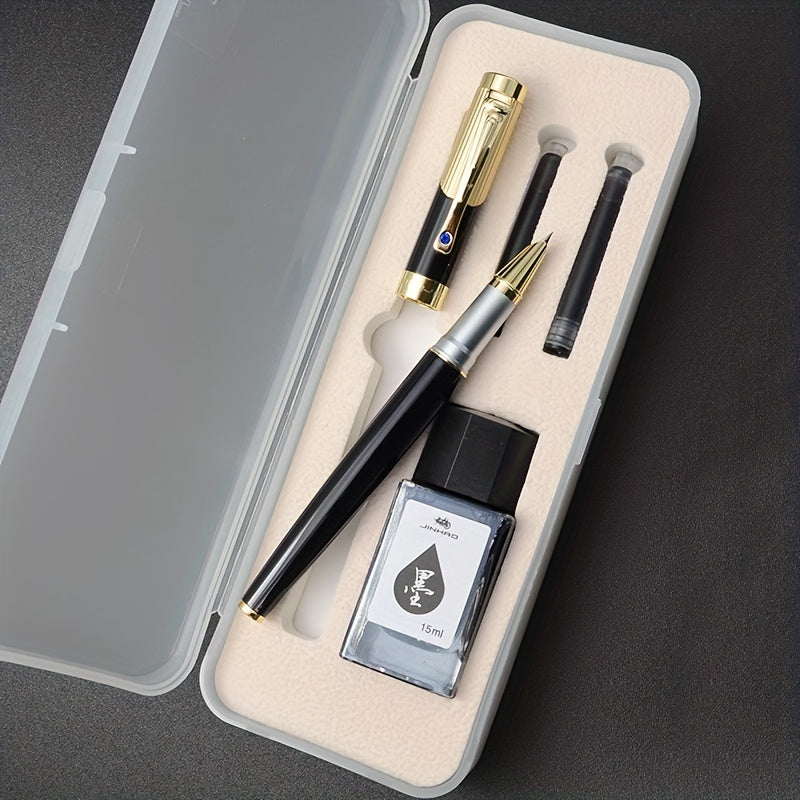 Jinhao9009 Fountain Pen Set with Ink Box Caligraphy Office Stationery Gift