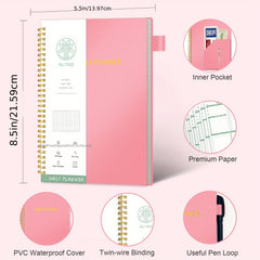 Undated Daily Planner Spiral To Do List Meal Tracker Appointment Hourly Pocket