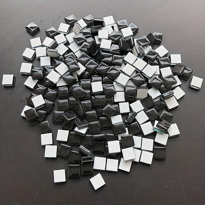 105pcs 1.0cm Colorful Glass Mosaic Tiles for DIY Crafts