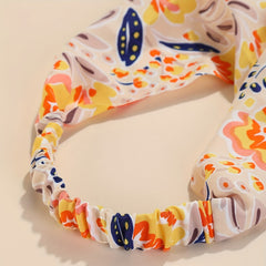 Vintage Flower Headband Triangle Scarf Elastic Turban Bandana Women Head Wrap