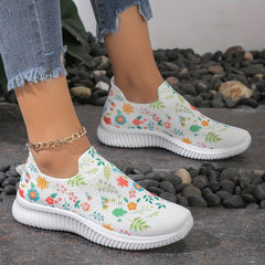 Women's Butterfly & Floral Pattern Mesh Tennis Sports Shoes Lightweight